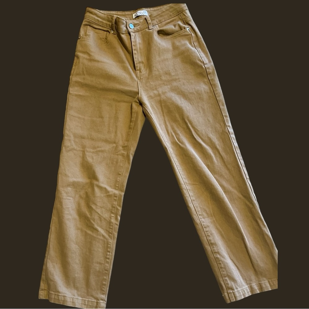 Straight-Leg Khaki Cotton Pants